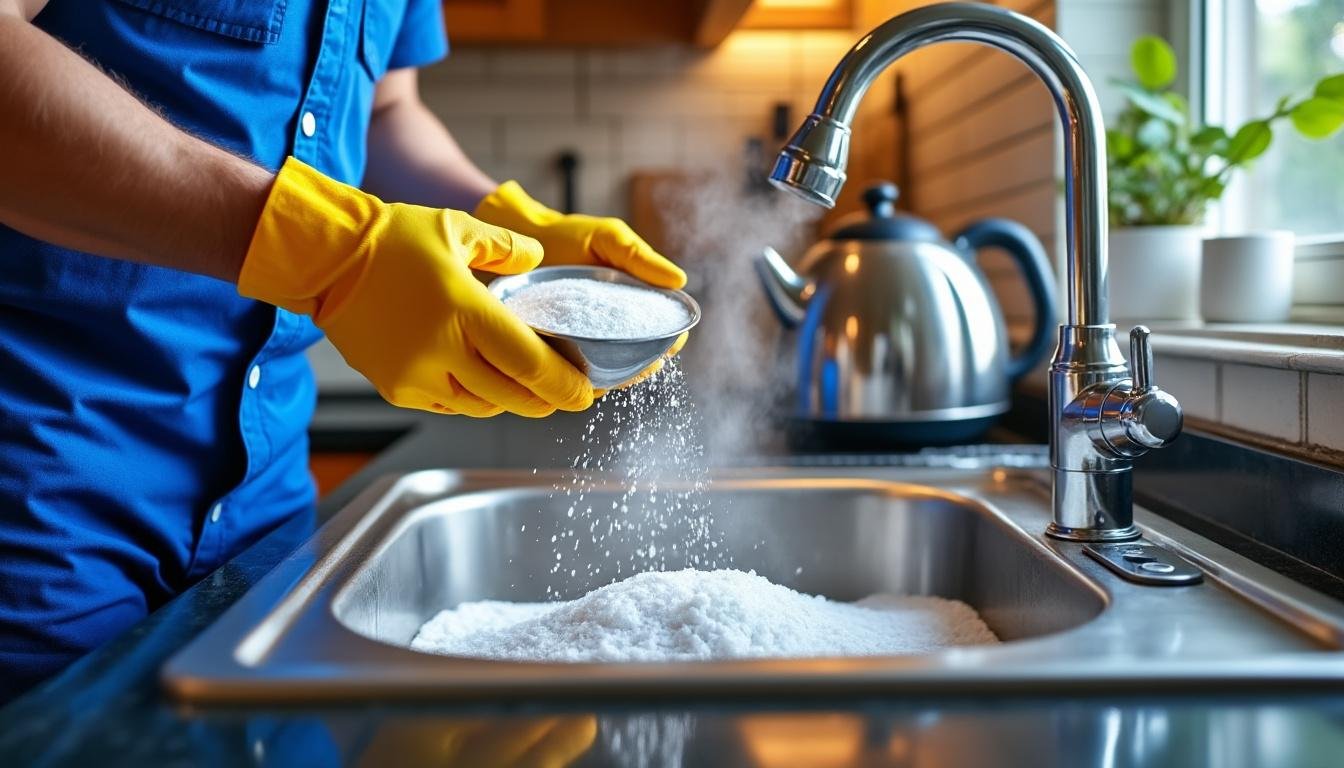 découvrez l'astuce efficace d'un plombier pour déboucher facilement votre évier grâce au bicarbonate, une solution naturelle et économique.