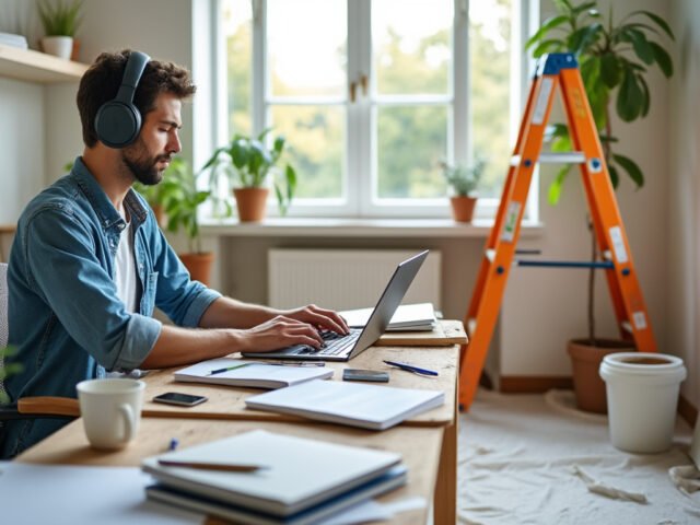 Travailler chez soi pendant les travaux : astuces pour ne pas craquer